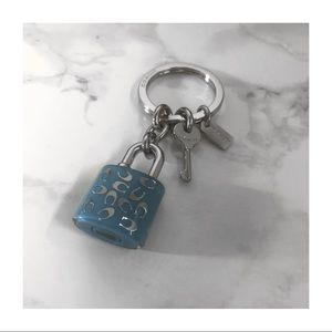 Coach Blue Lock Keychain/ Fob / Bag Charm